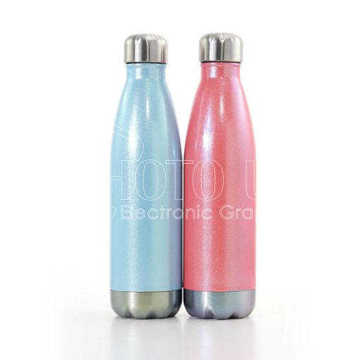 500 ml Sublimation Neon Glow Paint Colored Glitter Stainless Steel Cola-Shaped Water Bottle