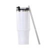 30 oz. Sublimation Rainbow Paint Stainless Steel Travel Mug with Straw