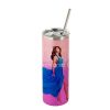 20 oz. Sublimation Glitter Stainless Steel Skinny Tumbler with Lid and Straw (in Gradient Colors)