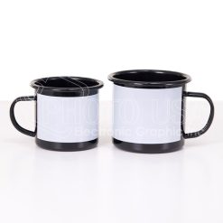12 oz. Sublimation Black Enamel Mug with White Patch