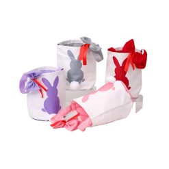 Sublimation Colored Easter Bunny Basket with Bowknot and Bunny Tail