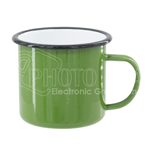 12 oz. Colored Enamel Mugs w Black Rim green 2