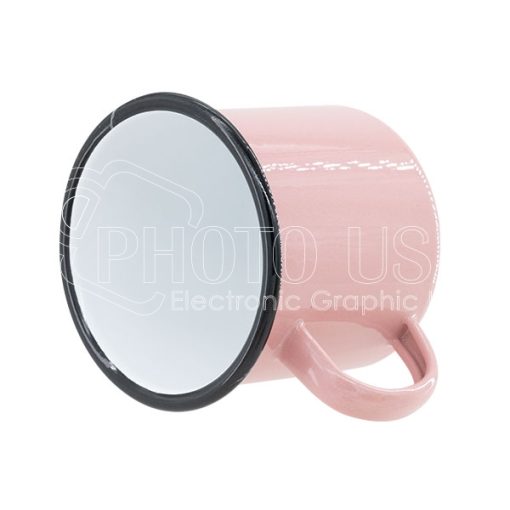 12 oz. Colored Enamel Mugs w Black Rim pink 1