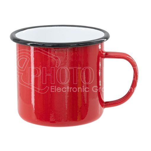 12 oz. Colored Enamel Mugs w Black Rim red 2