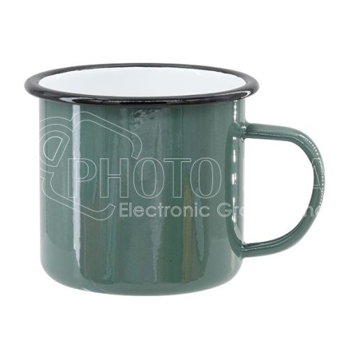 12 oz. Colored Enamel Mugs w Black Rim sage green 2