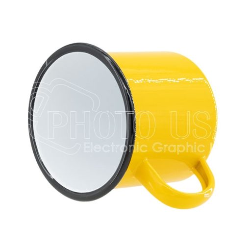 12 oz. Colored Enamel Mugs w Black Rim yellow 1