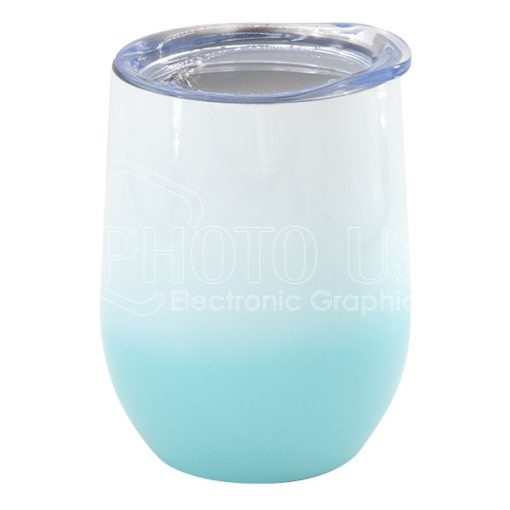 12 oz. Colored Stainless Steel Stemless Wine Cup in Gradient Color light blue