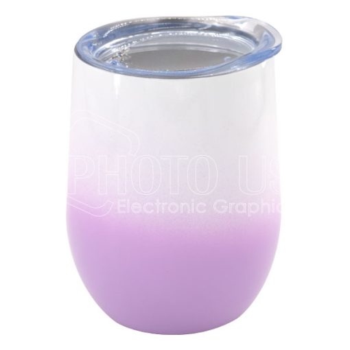 12 oz. Colored Stainless Steel Stemless Wine Cup in Gradient Color purple 1