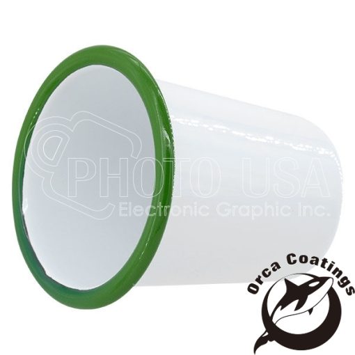 310 ml Tapered Enamel Cups w Colored Rim green 1