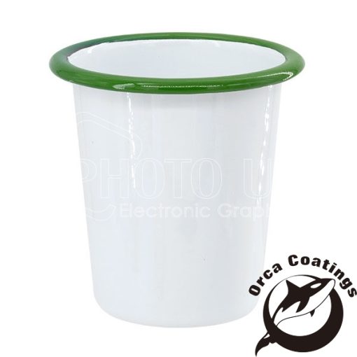 310 ml Tapered Enamel Cups w Colored Rim green