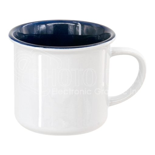 8 oz. Two Tone Ceramic Enamel Mug dark blue 1