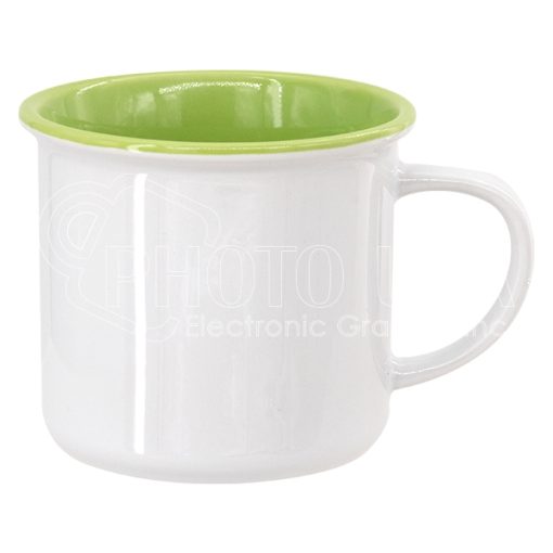 8 oz. Two Tone Ceramic Enamel Mug light green