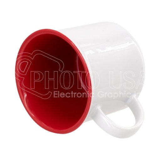 8 oz. Two Tone Ceramic Enamel Mug red 1
