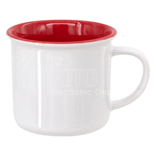 8 oz. Two Tone Ceramic Enamel Mug red