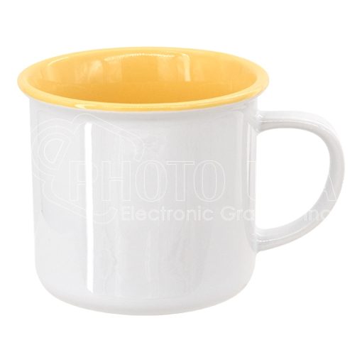 8 oz. Two Tone Ceramic Enamel Mug yellow 1