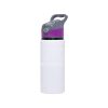 600 ml Sublimation Aluminum Sports Water Bottle with Colored Flip-Top Lid