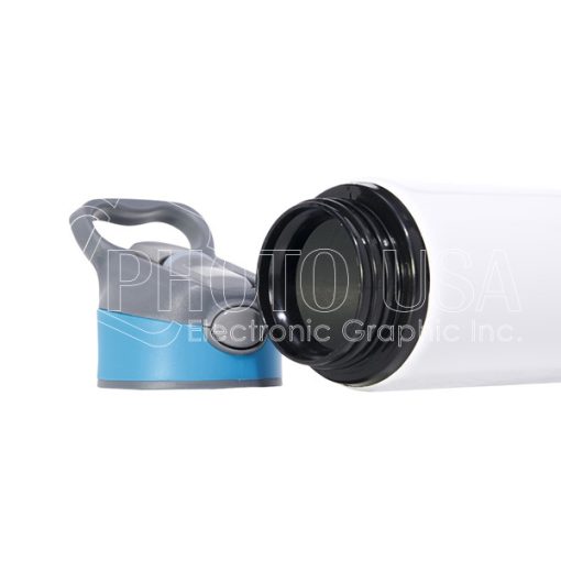 500 ml Sublimation Aluminum Sports Water Bottle with Colored Flip-Top Lid