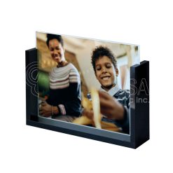 Black Acrylic Slide Photo Stand w/ Frosted Glass