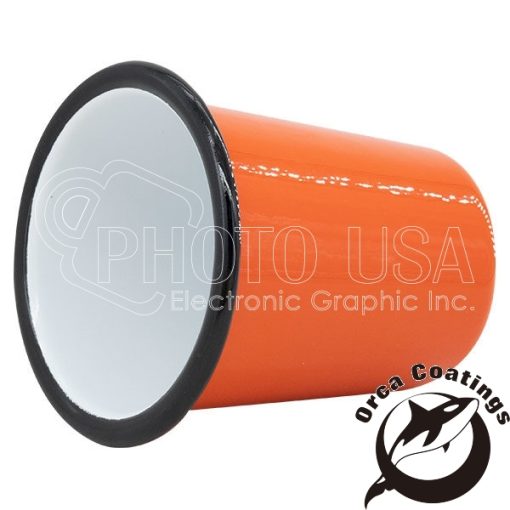 Colored Tapered Enamel Cups w Black Rim orange 1