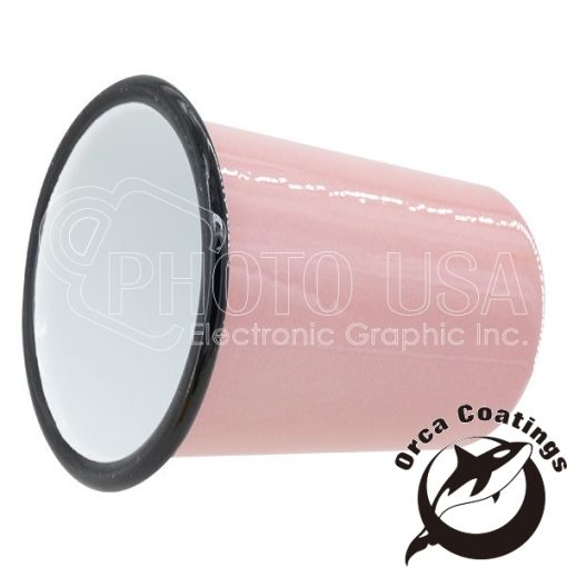 Colored Tapered Enamel Cups w Black Rim pink 1