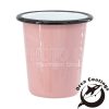 Colored Tapered Enamel Cups w Black Rim pink
