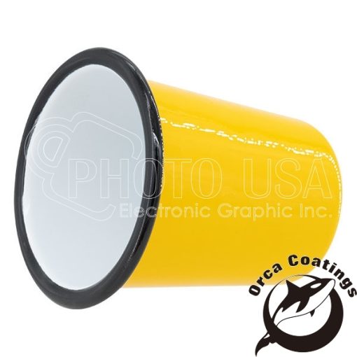 Colored Tapered Enamel Cups w Black Rim yellow 1