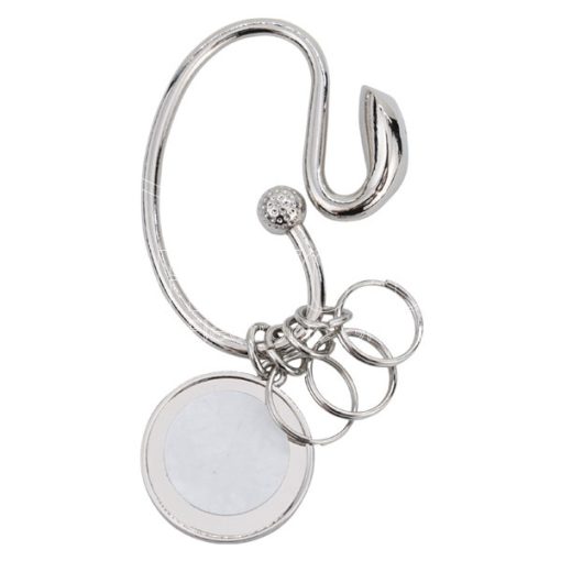 Curved Golf Club Key Ring with Round Pendant 1