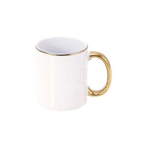 11 oz. Sublimation Ceramic Mug with Plated Rim and Handle