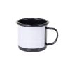 18 oz. Sublimation Black Enamel Mug with White Patch