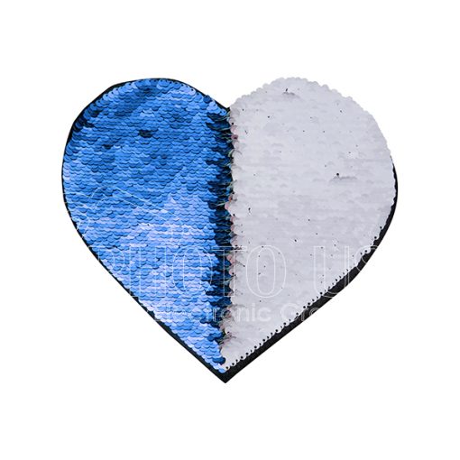 Flip Sequin Adhesive heart bluewhite 1