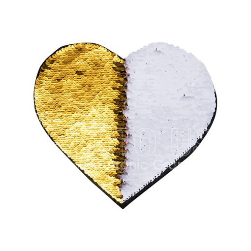 Flip Sequin Adhesive heart goldwhite 2