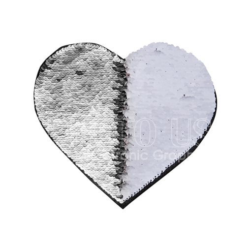 Flip Sequin Adhesive heart silverwhite 1