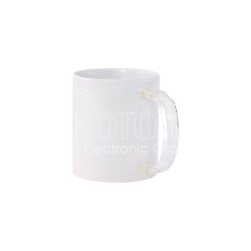 11 oz. Sublimation Ceramic Mug with Clear Glass Handle