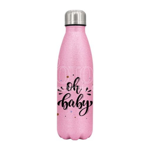 Glitter Bowling Shaped Bottle Pink600 1 0