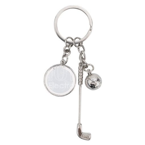 Golf Club Key Ring with Round Pendant 1 1