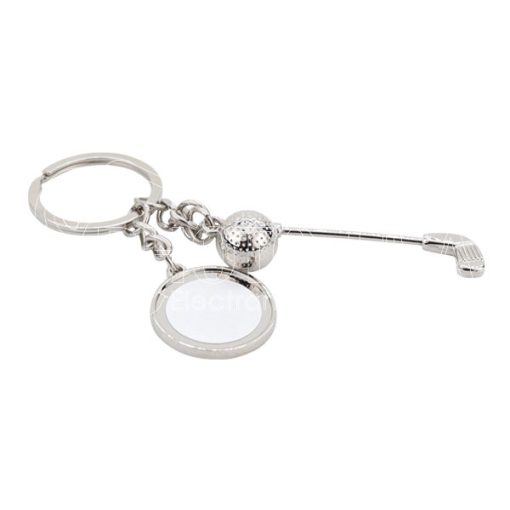 Golf Club Key Ring with Round Pendant 2