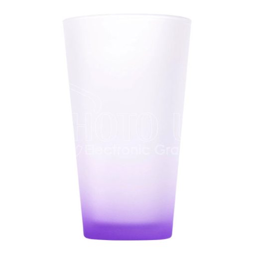 16 oz. Sublimation Colored Frosted Glass Cup in Ombré Color