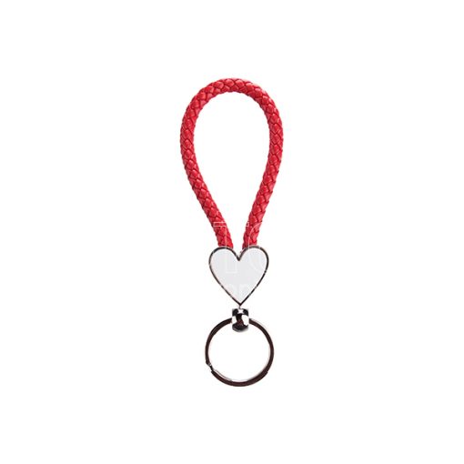 Heart Braided Keyring red 2 3