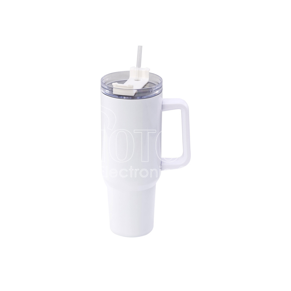 40 oz. Sublimation Stainless Steel Travel Mug with Handle and Straw