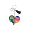 Keychains w Magic Flip Sequin Ornament heart mix 6