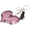Keychains w Magic Flip Sequin Ornament heart pinkgray 1 1