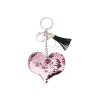 Keychains w Magic Flip Sequin Ornament heart pinkgray 3