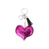 Keychains w Magic Flip Sequin Ornament heart purplered