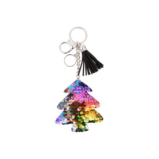 Keychains w Magic Flip Sequin Ornament tree mix 3