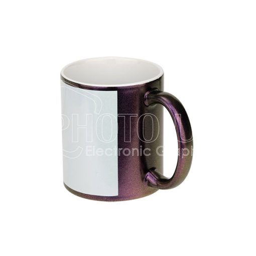 11 oz. Sublimation Neon Glow Paint Mug with White Patch