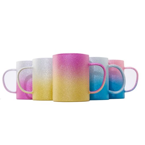Sublimation Colored Glitter Glass Mug 1