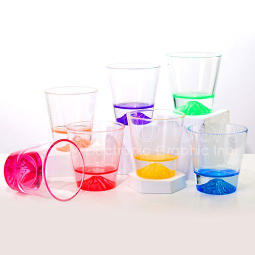 Transparent color bottom conical glass cup 600 8