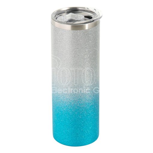 20 oz. Sublimation Glitter Stainless Steel Skinny Tumbler with Lid (in Gradient Colors)