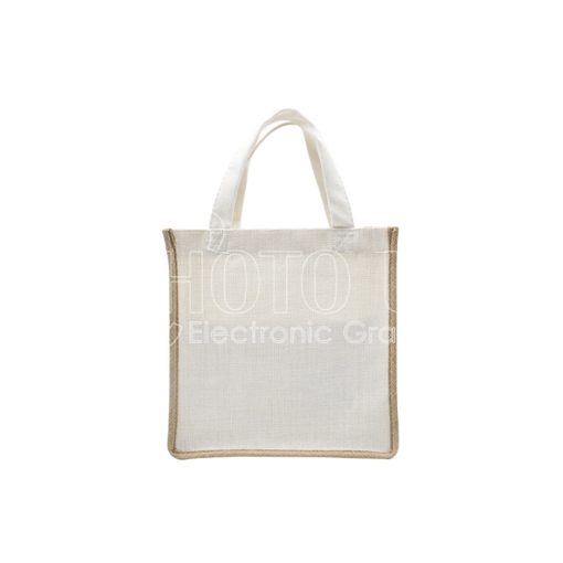 Sublimation white with black handle Tote Bag 18
