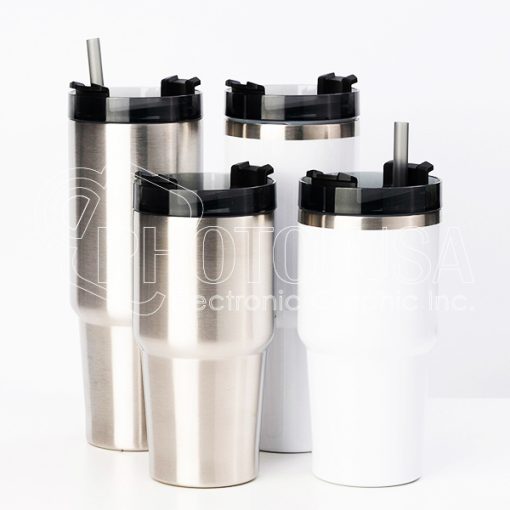 30 oz. Sublimation Stainless Steel Travel Mug with Straw